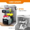 TEKCHIC Under Sink Organizers and Storage, 2-Tier Pull Out Cabinet Organizer, Slide Sink Steel Shelf Cabinet Storage Shelves, Height Adjustable Under Sink Storage for Kitchen Bathroom, 2 Pack view 4