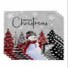 Kewadony Gray Snowman Christmas Dinner Cloth Napkins Set of 4, Christmas Trees Washable Cocktail Cloth Napkins 20 x 20 Inches, Xmas Snowflake Winter Reusable Table Napkins for Wedding Holiday Party view 1