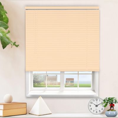 Venetian Blind Window Blinds Mini Blinds Cordless Blinds Small Window Blinds Aluminum Blinds for Home Living Room Office Vinyl Blinds Blinds & Shades Beige.79Wx(12" H to 98" H Customizeize)