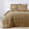 PeachSkinSheets Night Sweats: The Original 1500TC Soft Super Queen Oversized Comforter Set Light Mocha view 1