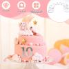 3.7 IN 0-9 Silver Birthday Number Cake Toppers Large Silver Acrylic Cake Numbers Topper Acrylic Wedding Party Cupcake Toppers Cake Decorating Supplies for Birthday Wedding Anniversary Party view 2