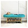 DBZRRKHDC Shoe Storage Bench Entryway Furniture Entrance Bench with Gold Shoe Rack, Velvet Upholstered Bench Seat, Modern Bench Shoe Cabinet Organizer(Grey,100x35x45cm) view 1