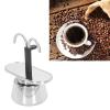 Ejoyous Stovetop Espresso Maker, 100ml Stainless Steel Stovetop Espresso Coffee Pot Dual Pipe Italian Cuban Coffee Maker for Home Kitchen view 3