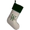 Personalization Universe Initially Christmas Personalized Stockings - Velvet Cuff, Custom Name & Initial - Holiday Decor- 19.5" L x 7.5" W - Green view 1