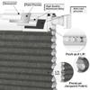 BERISSA NO Drill NO Tools Cordless Cellular Shades, Pull Down Blackout Jacquard Streaks Fabric Honeycomb Blinds for Indoor Window,67" W x 72" H,Gray view 4