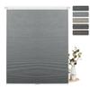 BERISSA NO Drill NO Tools Cordless Cellular Shades, Pull Down Blackout Jacquard Streaks Fabric Honeycomb Blinds for Indoor Window,63" W x 64" H,BlueGray view 1