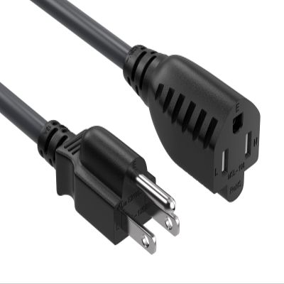 Cable Leader 50ft Extension Power Cord NEMA 5-15P to NEMA 5-15R 3 Prong Power Cable AC Power Cord, 16AWG
