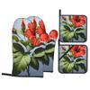 Red Hibiscus Print Oven Mitts and Pot Holders Set of 4 Cute Hot Pads Heat Resistant Gloves - Heat Resistant Kitchen Accessories view 1