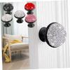 QUMIIRITY Aluminum Alloy Drawer Knobs with Rhinestone Mushroom Design Creative Cabinet Pull Handle for Kitchen Wardrobe and Furniture Easy to Install Colorful and Black Options view 2