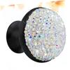 QUMIIRITY Aluminum Alloy Drawer Knobs with Rhinestone Mushroom Design Creative Cabinet Pull Handle for Kitchen Wardrobe and Furniture Easy to Install Colorful and Black Options view 3