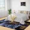 3x5 Area Rug, Blue Flowers Rug, Oil Painting Leaves Indoor Non Slip Bedroom Rug, Low Pile Soft Foldable Rug for Front Porch Kitchen Entryway Doormats Decor Floor Mat view 4