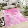 3x5 Area Rug, Pink Marble Rug, Home Decor Rug, Non Slip Low Pile Easy Clean Carpet for Woman Bedside Living Room Bedroom Kitchen Dining Room Floor Mat view 2