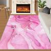 3x5 Area Rug, Pink Marble Rug, Home Decor Rug, Non Slip Low Pile Easy Clean Carpet for Woman Bedside Living Room Bedroom Kitchen Dining Room Floor Mat view 3