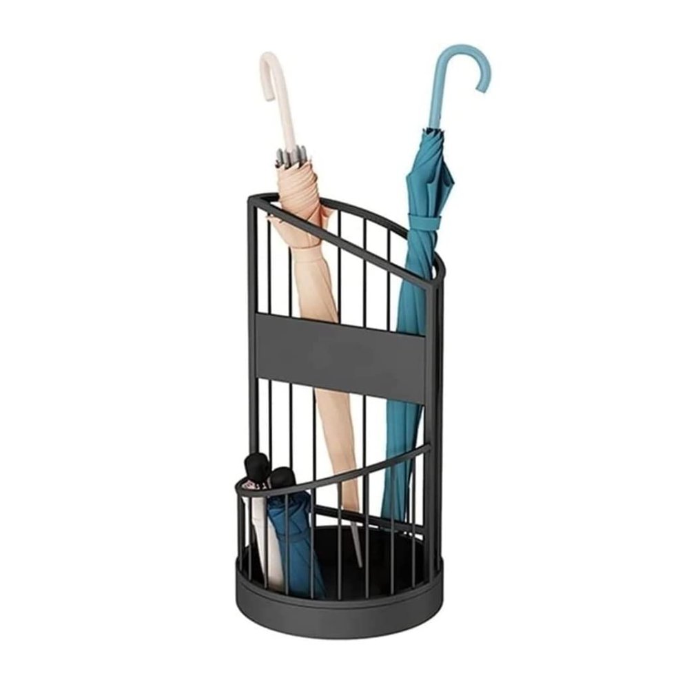POLGDW Umbrella Stand, Indoor Umbrella Stand 2 Tiers Metal Umbrella Stand Entryway Umbrella Bucket Umbrella Storage Rack for Family Business Hotel Office Holder Umbrella BUC (Bl (25 * 25 * 55cm)