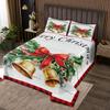 3 Piece Small Bell Quilt Bedding Set Women Aldult Lightweight Bedding Merry Christmas Bedspread Set Red Bowknot Bedspread Coverlet Soft Microfiber Home Quilt Set for King Bed All Season view 1
