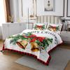 3 Piece Small Bell Quilt Bedding Set Women Aldult Lightweight Bedding Merry Christmas Bedspread Set Red Bowknot Bedspread Coverlet Soft Microfiber Home Quilt Set for King Bed All Season view 2