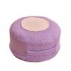 CAILION Pouf Ottoman Round Stuffed Foot Rest Long Faux Fur Poufs with Foam Chunk Filling Storage Ottoman Foot Stool Cushion for Living Room Bedroom Home Decor (Purple) view 1