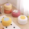 CAILION Pouf Ottoman Round Stuffed Foot Rest Long Faux Fur Poufs with Foam Chunk Filling Storage Ottoman Foot Stool Cushion for Living Room Bedroom Home Decor (Purple) view 2