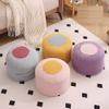 CAILION Pouf Ottoman Round Stuffed Foot Rest Long Faux Fur Poufs with Foam Chunk Filling Storage Ottoman Foot Stool Cushion for Living Room Bedroom Home Decor (Purple) view 3