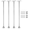 uxcell 4 Pcs Ceiling Mount Bracket, Wardrobe Pipe Bracket, Shower Curtain Closet Wardrobe Rod Lever Support Holder Pipe Flange Socket 25x500mm/0.98x19.69 view 1