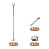 uxcell 4 Pcs Ceiling Mount Bracket, Wardrobe Pipe Bracket, Shower Curtain Closet Wardrobe Rod Lever Support Holder Pipe Flange Socket 25x500mm/0.98x19.69 view 3