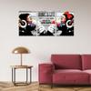3 Pieces Graffiti Wall Art - Banksy Wall Decor Funny Animal Canvas Print Black White Dj Thinking Monkey with Headphones Painting Picture Pop Art Street Poster Modern Home Artwork, Framed 12x16 in x 3 view 2
