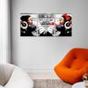 3 Pieces Graffiti Wall Art - Banksy Wall Decor Funny Animal Canvas Print Black White Dj Thinking Monkey with Headphones Painting Picture Pop Art Street Poster Modern Home Artwork, Framed 12x16 in x 3 view 4