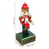 Cabilock Traditional Wooden Nutcracker Music Box Drum Design Festive Christmas Decor for Tables Charming Christmas for Loved Easy Wind-up view 4