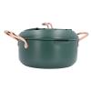 ANGGREK Fry Pot, Japanese Prevent Oil Double Handles Frying Pot Iron with Oil Temperature Gauge Lid for Home (Refined Iron 2) view 4