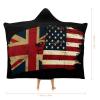 British America Flag Hooded Blanket Wearable Blanket Hoodie,Patriotic Theme Flags Pattern Blanket Hoodie for Women Men 40"x50" view 2