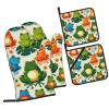 Funny Frogs Print Oven Mitts and Pot Holders Set of 4 Cute Hot Pads Heat Resistant Gloves - Heat Resistant Kitchen Accessories view 2