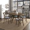 47.24" Solid Wood Dining Table Set for 4-6, Round Circle Wooden Kitchen Table with Trestle Pedestal Base with 4 Wooden X Back Dining Chairs for Dining Room Kitchen Furniture - Oak (5-Piece Set) view 1