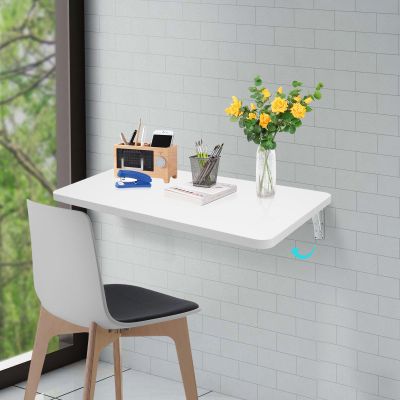 DYRABREST Wall Mounted Folding Table, 23.615.7 inch Fold Down Dining Table, 55 lbs Load Capacity, Functional Hanging Desk with Adjustable Steel Brackets for Small Spaces, Home Office Laundry Room