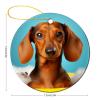 Christmas Ornaments Dachshund Dog Ceramic Ornament Crafts Hanging Souvenir Round Hanging Pendant Ornaments for Xmas Holiday Party Christmas Tree Decorations 1 Pcs view 2