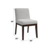 Acme Edwyn 19" Wood & Fabric Armless Dining Side Chair in Gray/Brown (Set of 2) view 3