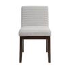 Acme Edwyn 19" Wood & Fabric Armless Dining Side Chair in Gray/Brown (Set of 2) view 4