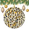 Christmas Ornaments Simple Leopard Print Ceramic Ornament Crafts Hanging Souvenir Round Hanging Pendant Ornaments for Xmas Holiday Party Christmas Tree Decorations 1 Pcs view 3