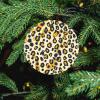 Christmas Ornaments Simple Leopard Print Ceramic Ornament Crafts Hanging Souvenir Round Hanging Pendant Ornaments for Xmas Holiday Party Christmas Tree Decorations 1 Pcs view 4