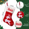 VRFASHION Redwhite Personalized Christmas Stockings, 18" Large Embroidered Custom Name Christmas Stockings, Fireplace Hanging Stockings with Name, Christmas Decorations Gifts for Family Party 1Pcs view 3