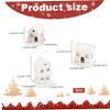 Christmas Village Houses 3Pcs Set with LED Light Boxwood Houses with Bottom Switch - White Snow Tabletop Decor view 3