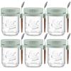 6 Pack Overnight Oats Containers with Lids and Spoons, 16 oz Glass Mason Overnight Oats Jars, Large Capacity Airtight Jars for Milk, Cereal, Fruit(Green) view 1