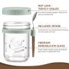 6 Pack Overnight Oats Containers with Lids and Spoons, 16 oz Glass Mason Overnight Oats Jars, Large Capacity Airtight Jars for Milk, Cereal, Fruit(Green) view 3