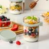 6 Pack Overnight Oats Containers with Lids and Spoons, 16 oz Glass Mason Overnight Oats Jars, Large Capacity Airtight Jars for Milk, Cereal, Fruit(Green) view 4