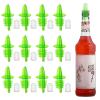 12 PCS Bottle Pourers And 12 PCS rubber pourers dust cap covers Syrup Pourer Pour Spouts Plastic Liquor Bottle Pourers with Rubber Pourers Dust Cap Covers Bottle Pourers (green) view 1