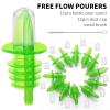 12 PCS Bottle Pourers And 12 PCS rubber pourers dust cap covers Syrup Pourer Pour Spouts Plastic Liquor Bottle Pourers with Rubber Pourers Dust Cap Covers Bottle Pourers (green) view 2