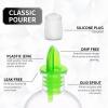12 PCS Bottle Pourers And 12 PCS rubber pourers dust cap covers Syrup Pourer Pour Spouts Plastic Liquor Bottle Pourers with Rubber Pourers Dust Cap Covers Bottle Pourers (green) view 4