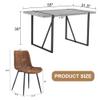 gopop 55'' Wood Dining Table Set for 6, Kitchen Table Chairs Set of 6, Light Grey Dining Table with Sturdy Black Metal Frame, 6 PU Dining Chairs with Stable Legs, Ideal for Living Room, Kitchen. view 2