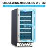 PrecisionAuto 15 inch Compressor Wine Cooler Refrigerator With Lock, 28 Bottle Freestanding Wine Cellar, Dual Zone Wine Fridge With Digital Temperature Control Glass Door, Beverage Refrigerator Cooler view 3