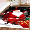 UNREASTO Christmas Area Rug 3x5ft Santa Snowflake Gift Washable Entrance Rug Indoor Holiday Rug Winter Home Decor Low Profile Non-Slip Runner Rug for Living Room Bedroom Dining Room Playroom view 1