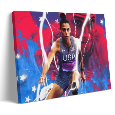 Sydney McLaughlin-Levrone Art Poster Track And Field Athlete Star Artworks Canvas Room Aesthetic Wall Art Prints Home Modern Decor Gifts 12x18inch(30x45cm)